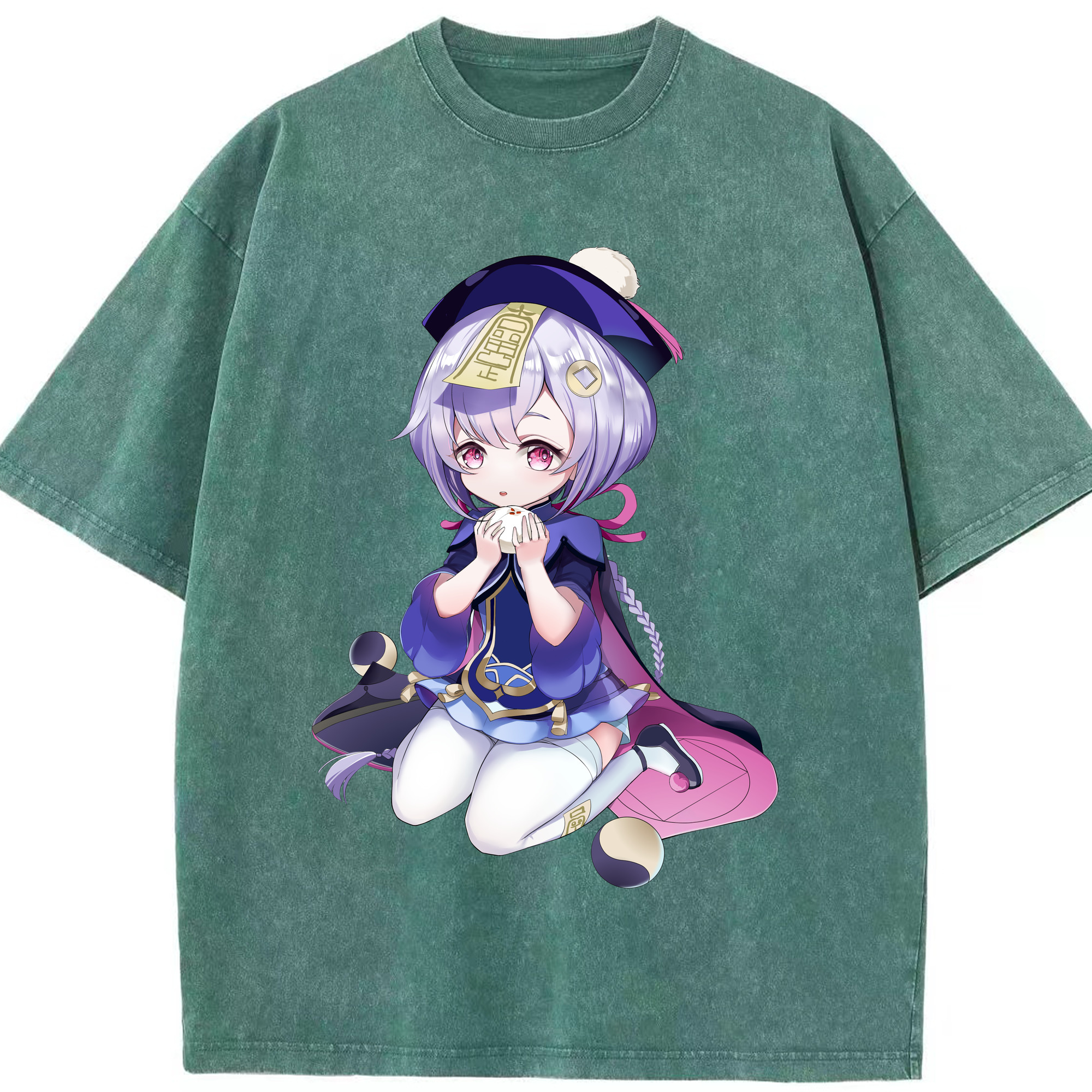 げんし神 七七 なな  genshin Nana 綿100% ヴィンテージ風 半袖Tシャツ（フロントプリント）